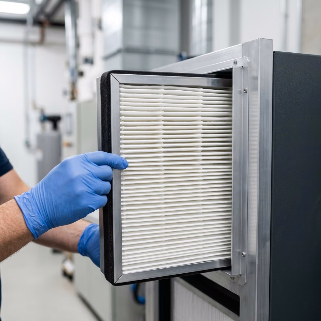 HEPA air filter replacement for indoor air quality in a Santa Rosa home